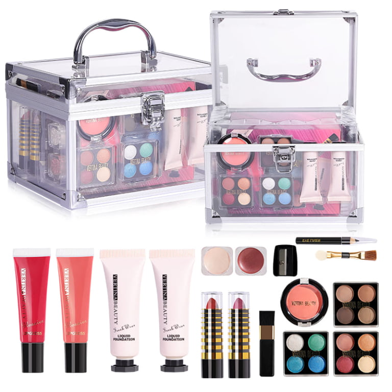 Vertina Beauty Clear Acrylic Makeup Sets – Portable Travel Kit for Amazon & Gifting