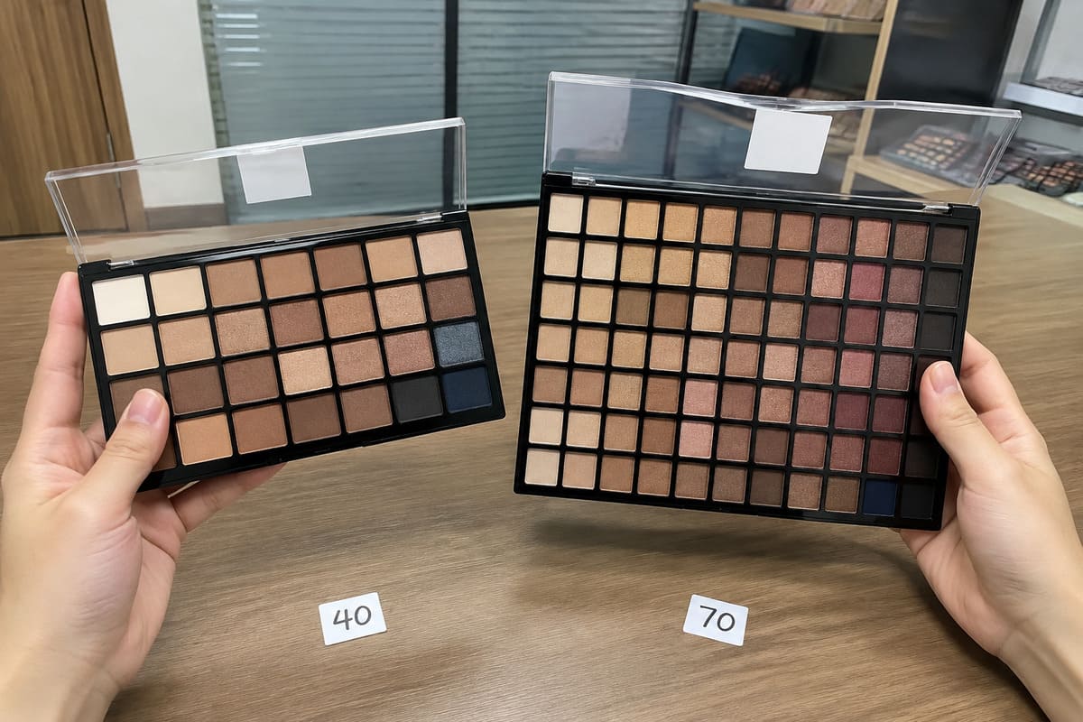 Forty-shade and seventy-shade palette comparison best eyeshadow palette with all colors 40 shade versus 70 shade comparison