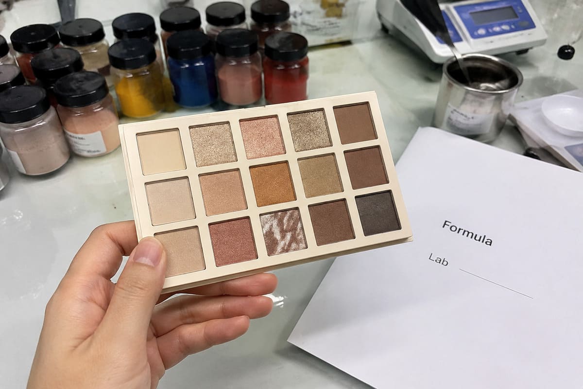 eyeshadow manufacturer production line and formulation evaluation