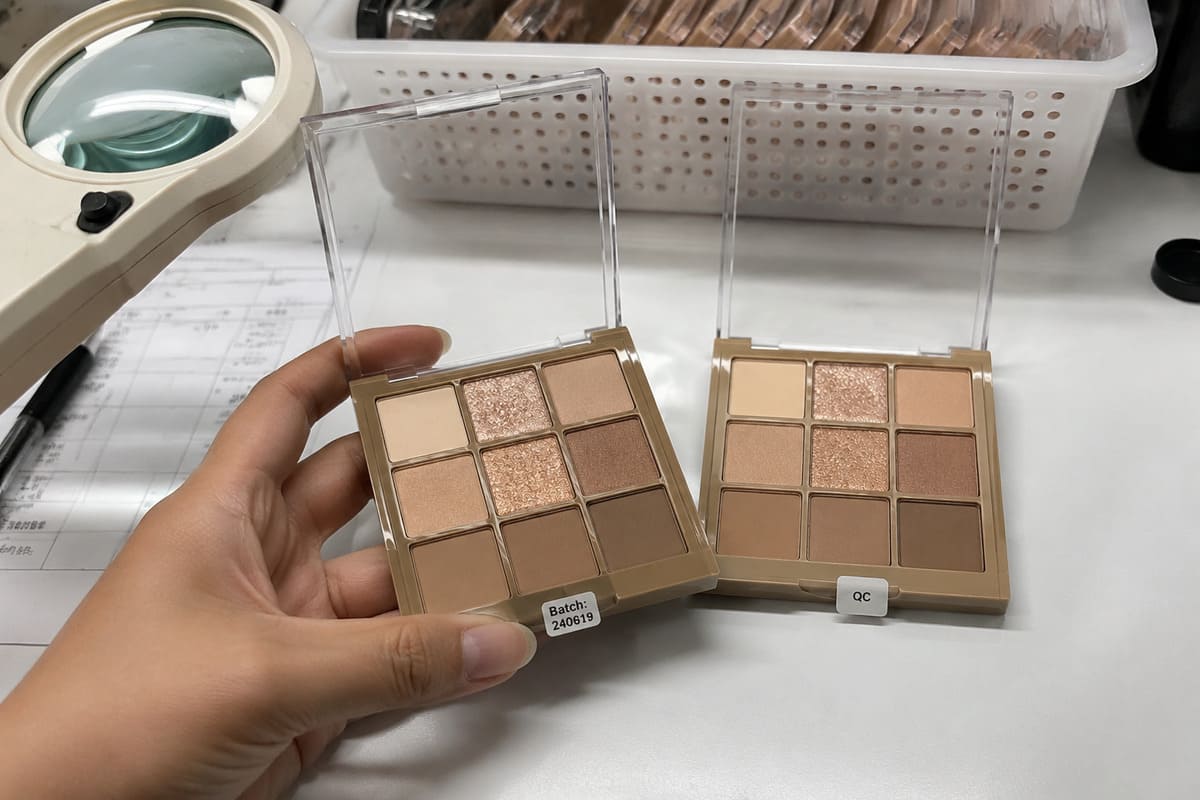 eyes hadow manufacturer QC process for pigment fineness and color matching