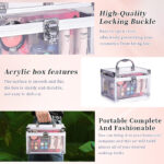 Vertina Beauty Clear Acrylic Makeup Sets – Portable Travel Kit for Amazon & Gifting gallery image 4