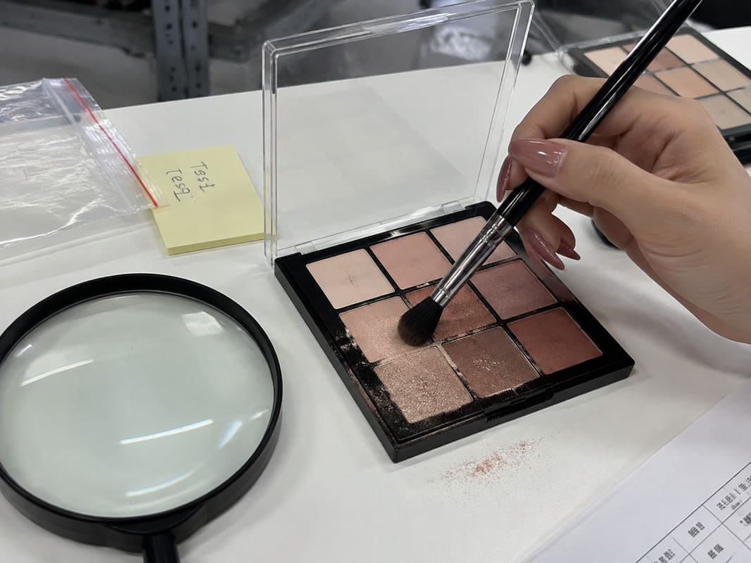 Pro-Level Eyeshadow Formula Testing Professional eyeshadows one-swipe pigment and low fallout testing