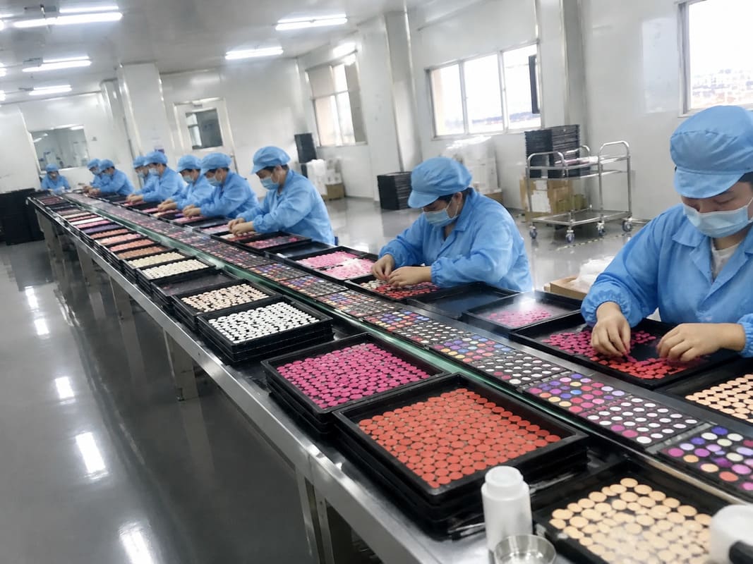 Pressed powder makeup production line