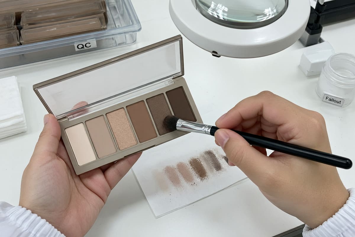 finely milled powder in a private label eyeshadow palette for mature skin
