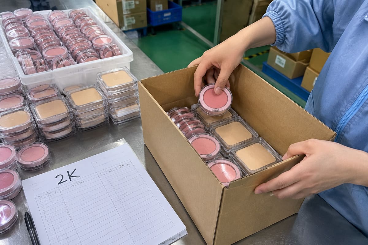 Makeup manufacturer Australia staged validation palette eyeshadow palette validation batch for australian market