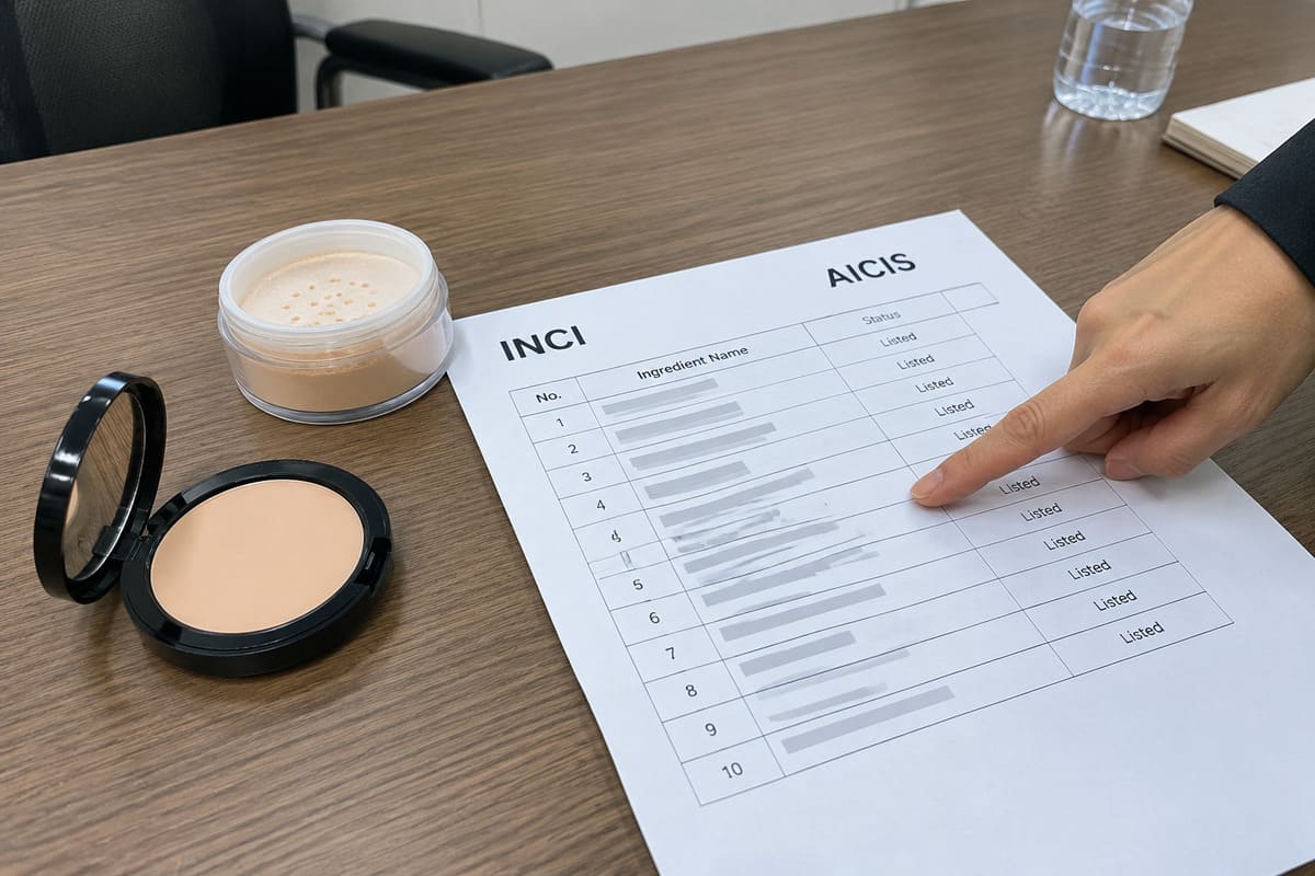 Makeup manufacturer Australia AICIS compliance australian cosmetics import compliance documents aicis